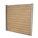 Select Living Group composite fencing full product shot, Teak Flat fence panel with Concrete posts, height 1.8m