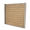 Select Living Group composite fencing full product shot, Teak Flat fence panel with Concrete posts, height 1.8m