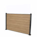Select Living Group composite fencing full product shot, Teak Slatted fence panel with Aluminium posts, height 1.2m