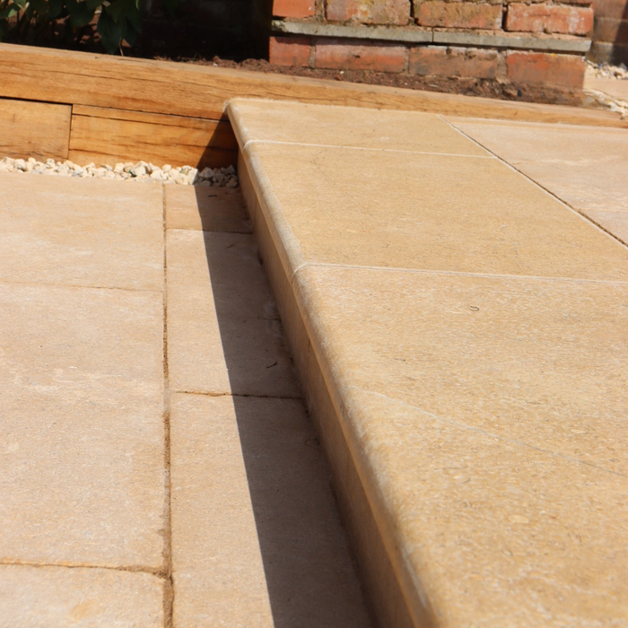 Twilight Beige Egyptian Limestone | Bullnose Step | 450mm x 900mm x 40mm