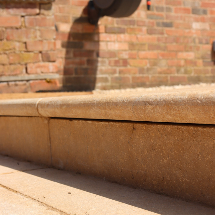 Twilight Beige Egyptian Limestone | Bullnose Step | 450mm x 900mm x 40mm